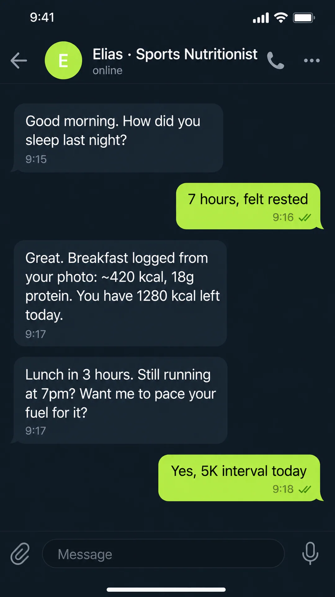 Lara · Daily plan with the Zetela team in Telegram